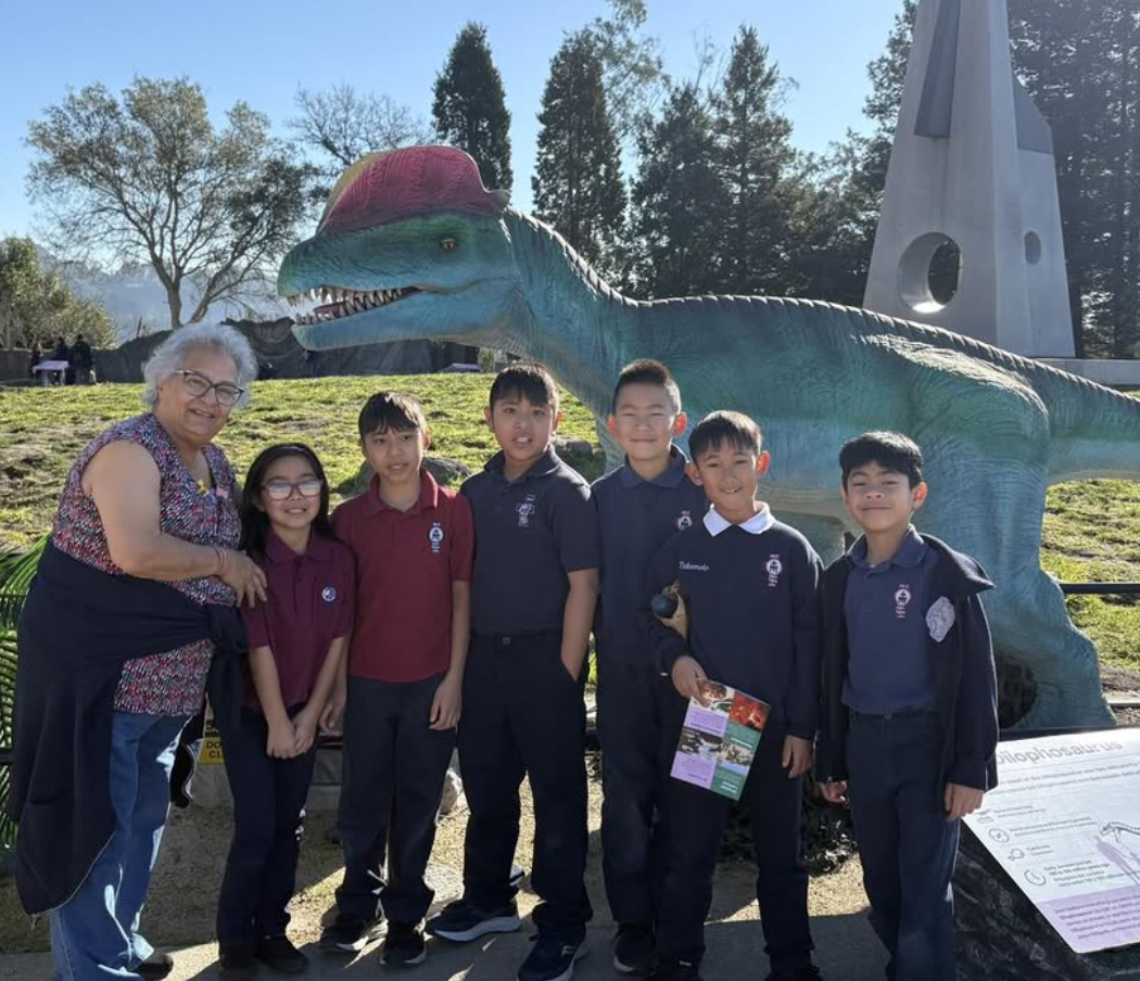Class field trip to the Oakland zoo dinosaur exhibit